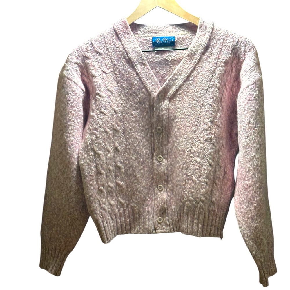 Pen West Pendleton Wool Knit Sweater Cardigan Size XL Colors in Shades of Pink